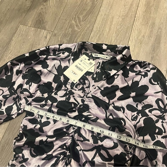 NWT Zara The Dita Floral Print Ruched Dress - Picture 7 of 8